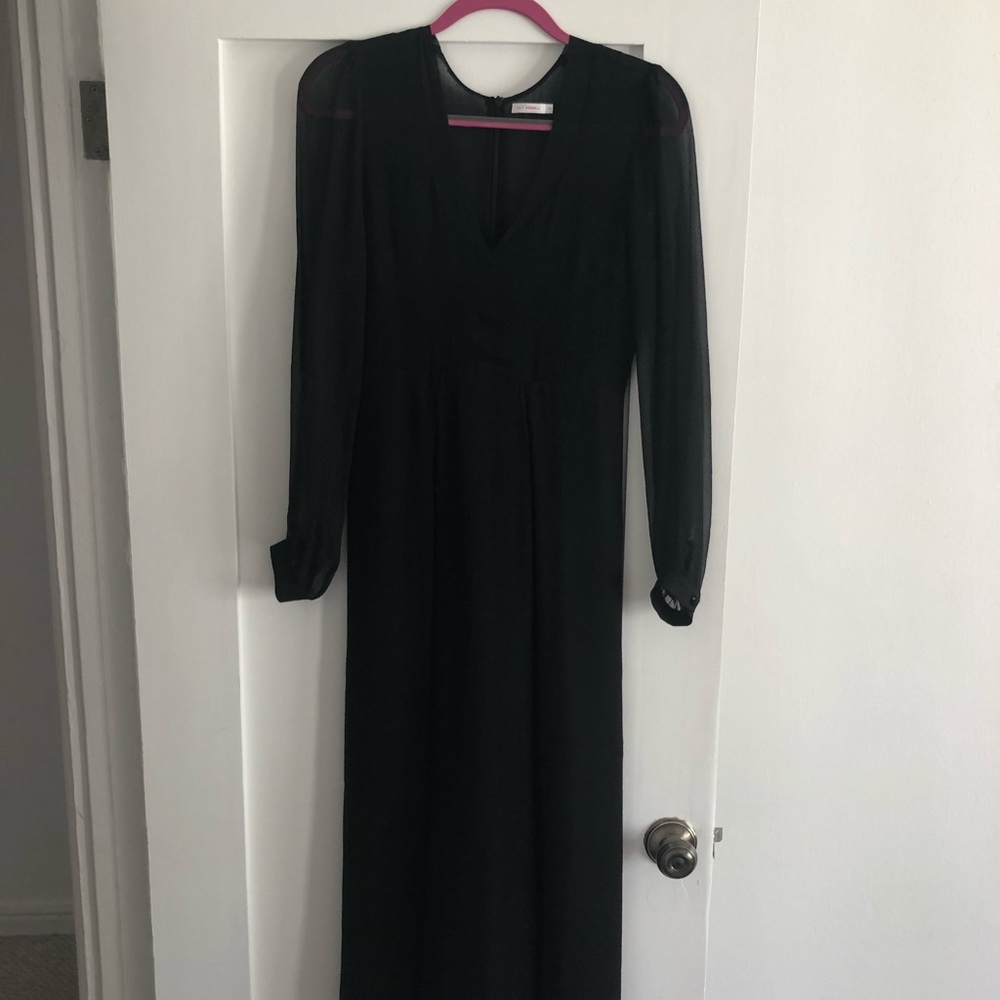 Lily Ashwell Maxi Black silk dress